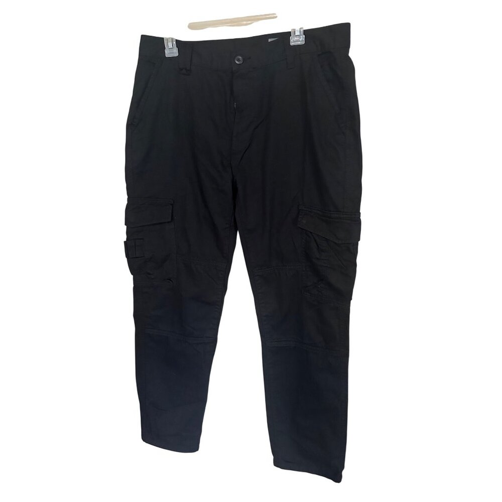 Denim & Co. cargo worker black pants size 34/30